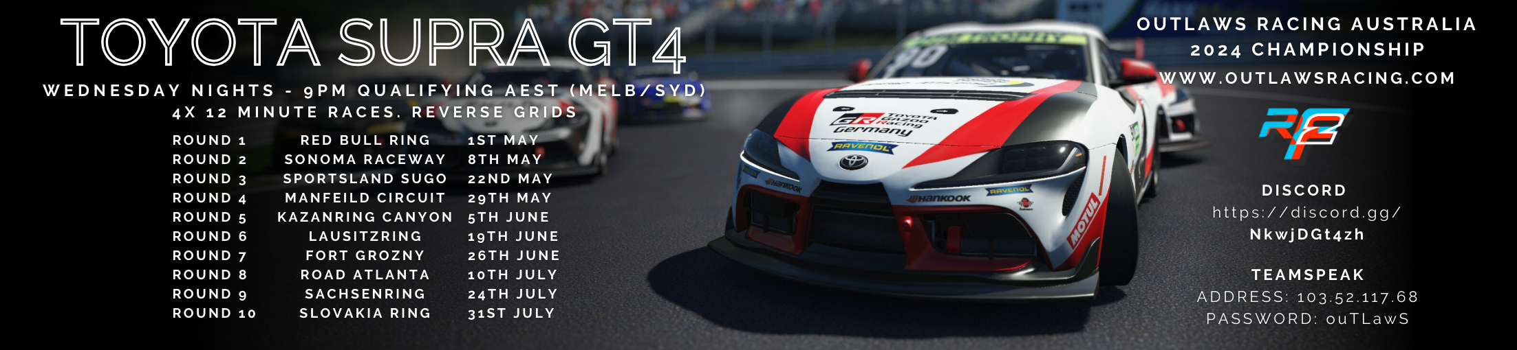 Toyota Supra GT4 Championship Banner V2